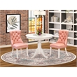 East West Furniture 3-Piece Dinette Set for Small Space in Linen White/Beige Red
