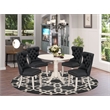 East West Furniture 5-Piece Dining Set for Small Spaces in Linen White/Dark Gray