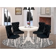 East West Furniture 5-Piece Dining Room Set in Linen White/Black
