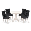 East West Furniture 5-Piece Kitchen Table Set in Linen White/Dark Gray