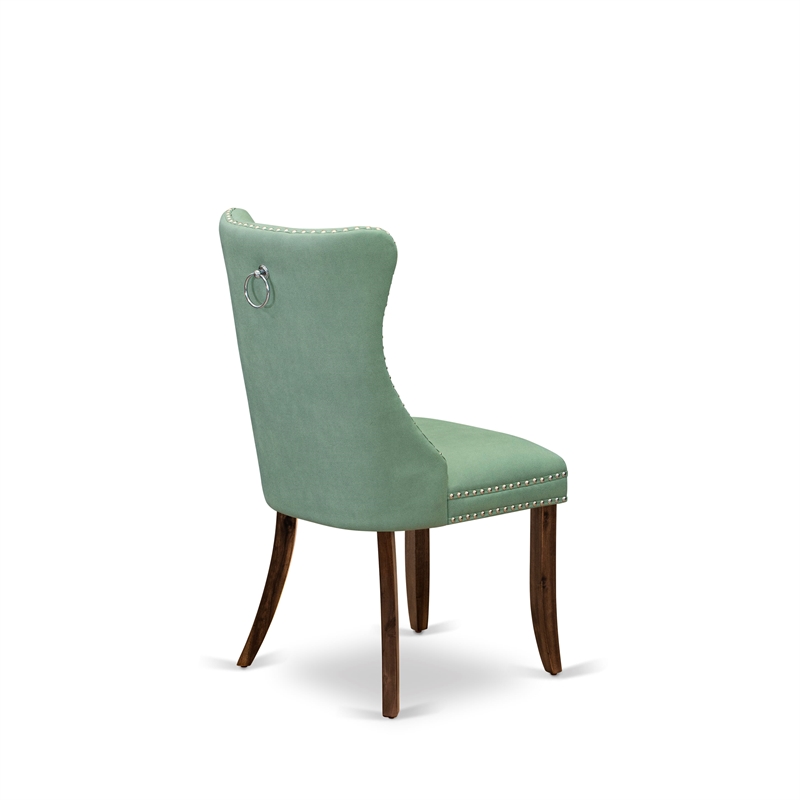 East West Furniture 3-Piece Dinette Set in Willow Green/Antique Walnut