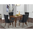 East West Furniture 5-Piece Dinette Set in Dark Gray/Antique Walnut