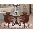 East West Furniture 5-Piece Dinette Set in Antique Walnut/Burgundy