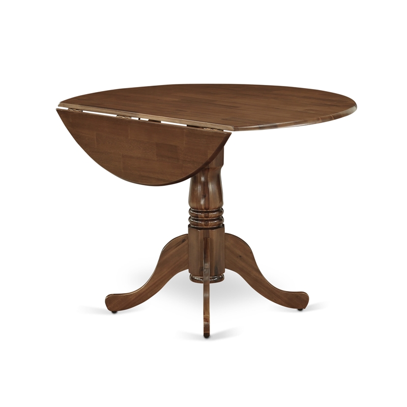 East West Furniture 3-Piece Kitchen Table Set in Antique Walnut/Light Gray