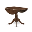 East West Furniture 3-Piece Kitchen Table Set in Antique Walnut/Light Gray