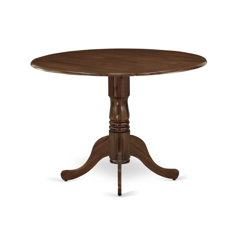 East West Furniture 3-Piece Kitchen Table Set in Antique Walnut/Light Gray
