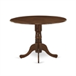 East West Furniture 3-Piece Kitchen Table Set in Antique Walnut/Light Gray