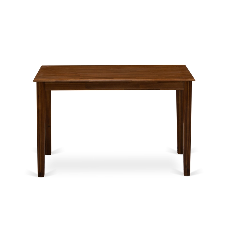 East West Furniture 3-Piece Dining Table Set  in Antique Walnut/Light Gray