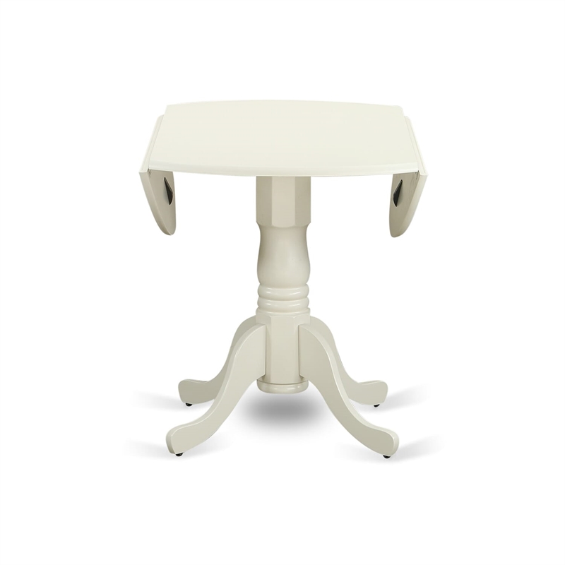 East West Furniture 5-Piece Dining Table Set  in Linen White/Navy Blue