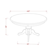 East West Furniture 3-Piece Modern Dining Table Set in Linen White/Navy Blue