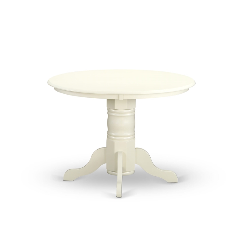 East West Furniture 3-Piece Kitchen Table Set in Linen White/Light Beige