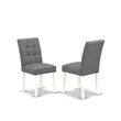 East West Furniture 5-Piece Dining Table Set in Linen White/Platinum Gray