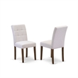 East West Furniture 5-Piece Modern Dining Table Set in Antique Walnut/Mist Beige
