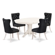 East West Furniture 5-Piece Dining Room Set in Linen White/Dark Gray