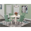 East West Furniture 5-Piece Dining Table Set in Linen White/Willow Green