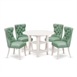 East West Furniture 5-Piece Dinette Set in Linen White/Willow Green