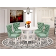 East West Furniture 5-Piece Dinette Set in Linen White/Willow Green