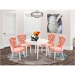 East West Furniture 5-Piece Dining Room Set in Linen White/Beige Red
