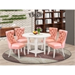 East West Furniture 5-Piece Dining Room Set in Linen White/Beige Red