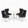 East West Furniture 5-Piece Dinette Set in Linen White/Dark Gray