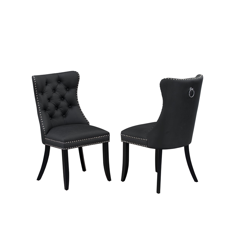 East West Furniture 5-Piece Dining Set in Black/Dark Gray