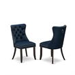 East West Furniture 7-Piece Dining Table Set in Distressed Jacobean/Navy Blue