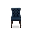 East West Furniture 7-Piece Dining Table Set in Distressed Jacobean/Navy Blue