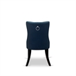 East West Furniture 6-Piece Dining Table Set in Black/Navy Blue