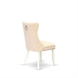 East West Furniture 6-Piece Kitchen Table Set in Linen White/Light Beige