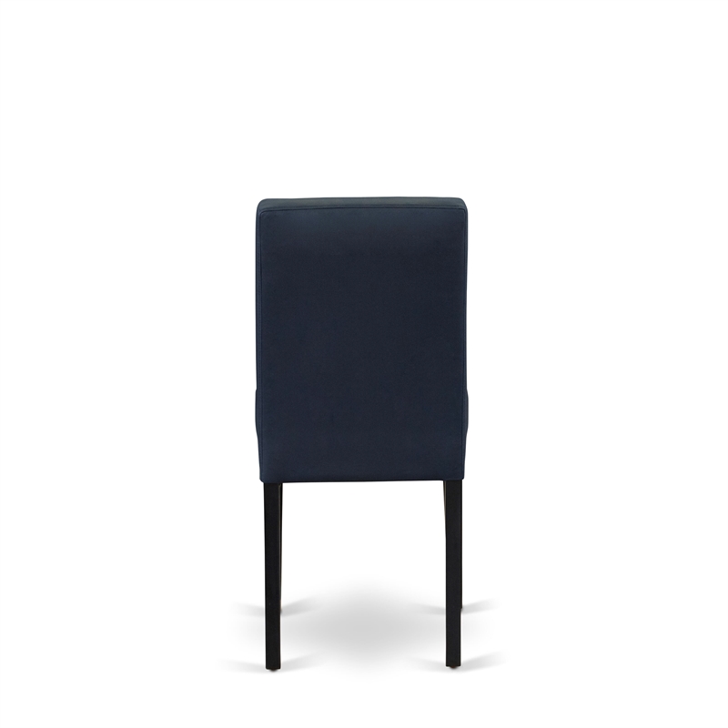 East West Furniture 6-Piece Modern Dining Table Set in Black/Dark Navy Blue