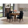 East West Furniture 5-Piece Dining Table Set in Antique Walnut/Black