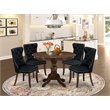 East West Furniture 5-Piece Dining Set in Antique Walnut/Black