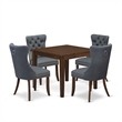 East West Furniture 5-Piece Dining Room Set in Antique Walnut/Platinum Gray