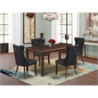 East West Furniture 5-Piece Dining Table Set in Mahogany/Dark Gray