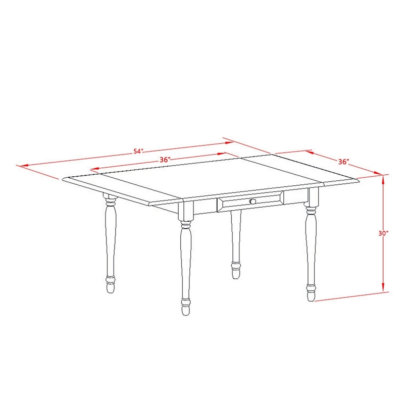 East West Furniture 5-Piece Dining Table Set in Linen White/Platinum Gray