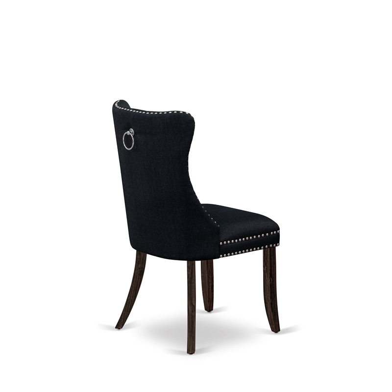 East West Furniture 5-Piece Kitchen Table Set in Distressed Jacobean/Black