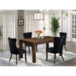 East West Furniture 5-Piece Kitchen Table Set in Distressed Jacobean/Black