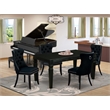 East West Furniture 5-Piece Dining Set in Black/Black