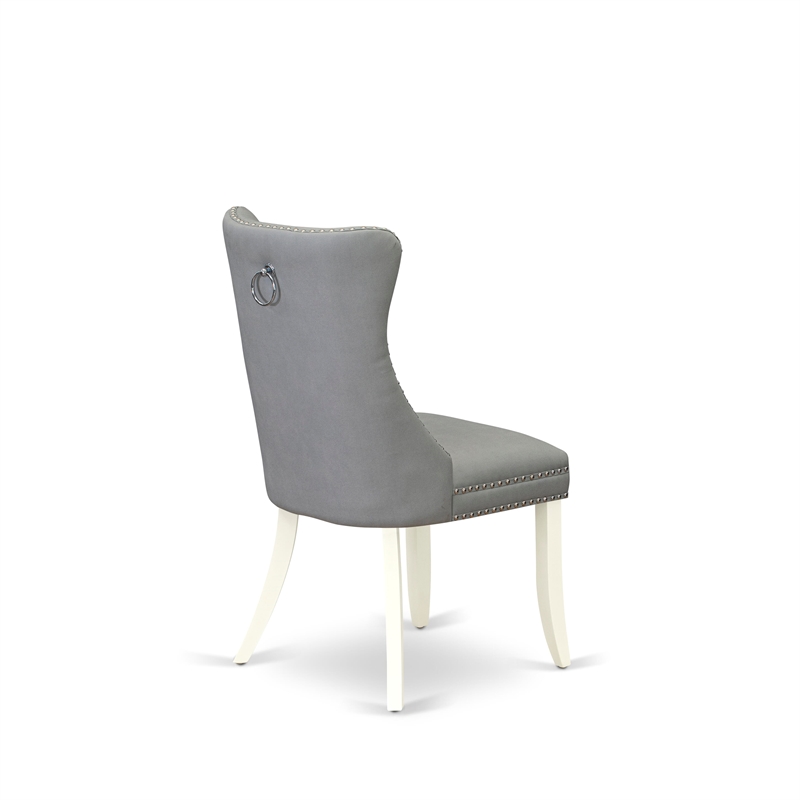 East West Furniture 5-Piece Dining Set in Linen White/Light Gray