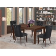 East West Furniture 5-Piece Kitchen Table Set in Mahogany/Dark Gray
