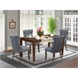 East West Furniture 5-Piece Kitchen Table Set in Mahogany/Platinum Gray