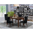 East West Furniture 5-Piece Kitchen Table Set in Mahogany/Black