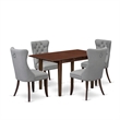 East West Furniture 5-Piece Kitchen Table Set in Mahogany/Light Gray