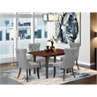 East West Furniture 5-Piece Kitchen Table Set in Mahogany/Light Gray