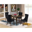 East West Furniture 5-Piece Kitchen Set in Mahogany/Black