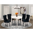East West Furniture 5-Piece Dining Set for Small Spaces in Linen White/Black