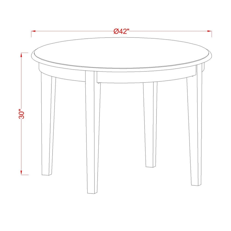 East West Furniture 5-Piece Kitchen Table Set in Linen White/Light Beige