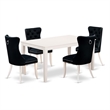 East West Furniture 5-Piece Kitchen Table Set in Linen White/Black