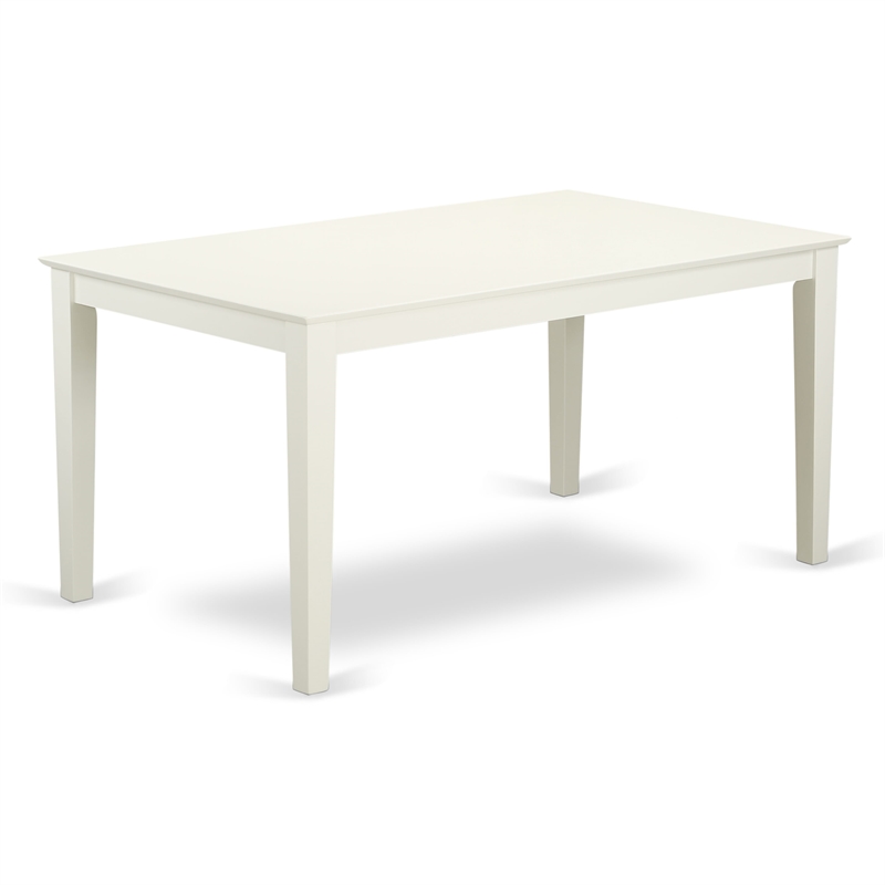 East West Furniture 5-Piece Kitchen Table Set in Linen White/Black