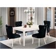 East West Furniture 5-Piece Kitchen Table Set in Linen White/Black